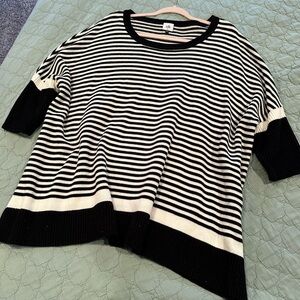 CABI- Black and White Striped oversized women’s Sweater